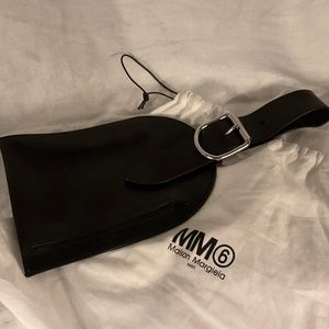 MM6 Maison Margiela Black Leather Wristlet NWT